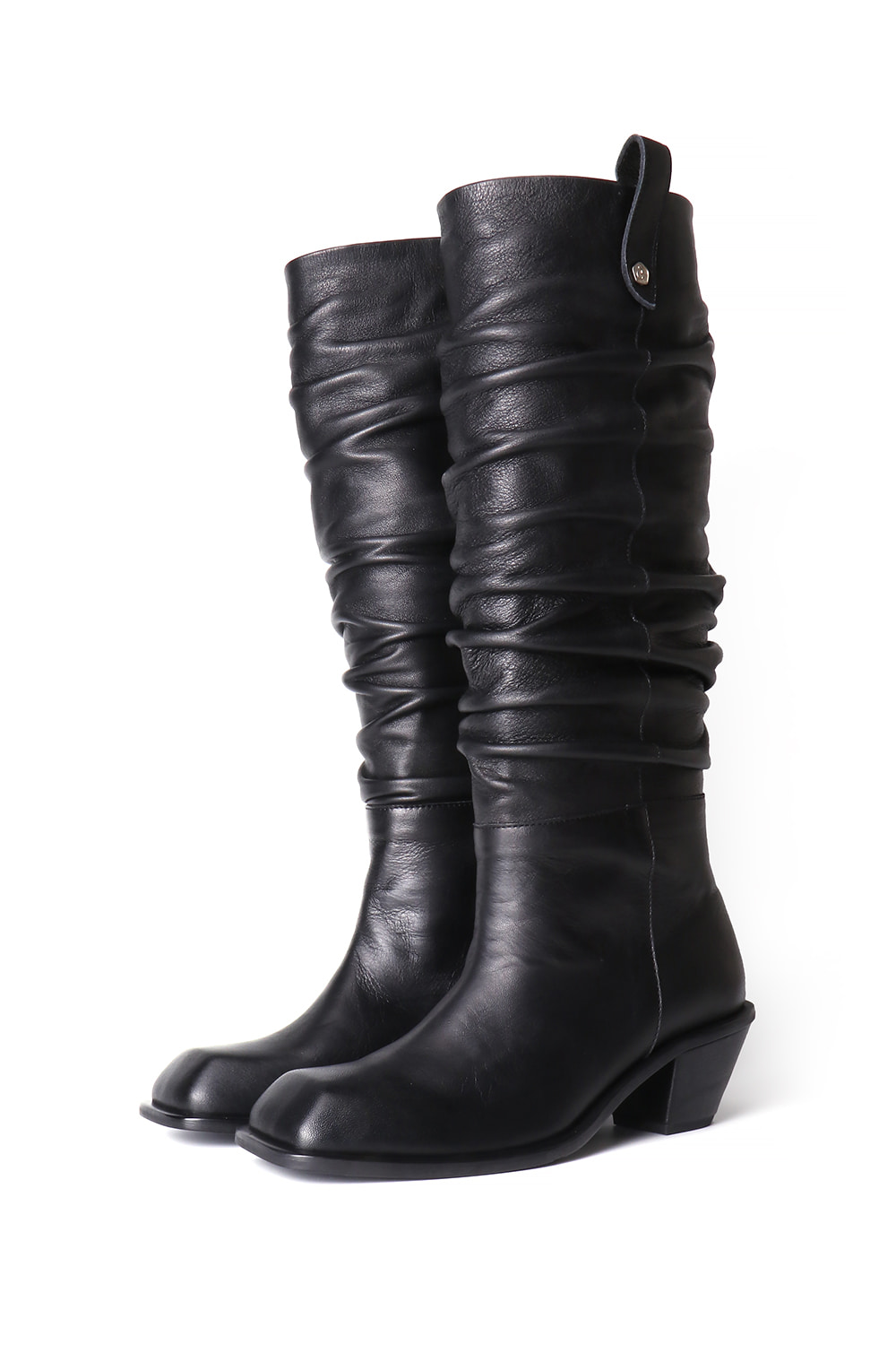 BLURRY WRINKLE LONG BOOTS [BLACK]