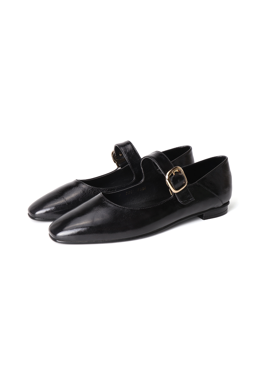 ANNE GOLD BUCKLE MARY JANE SHOES [BLACK]